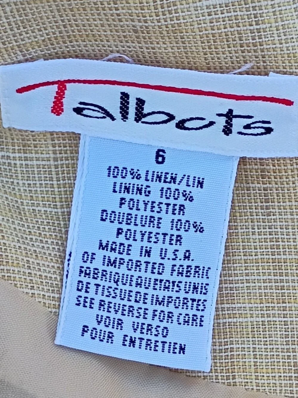Talbots vintage wheat color linen lined maxi dress sz 6 - Picture 3 of 14